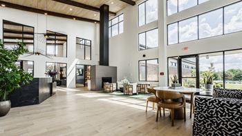 Living Room With Expansive Window at Upper Vue Flats, Dublin, OH, 43016